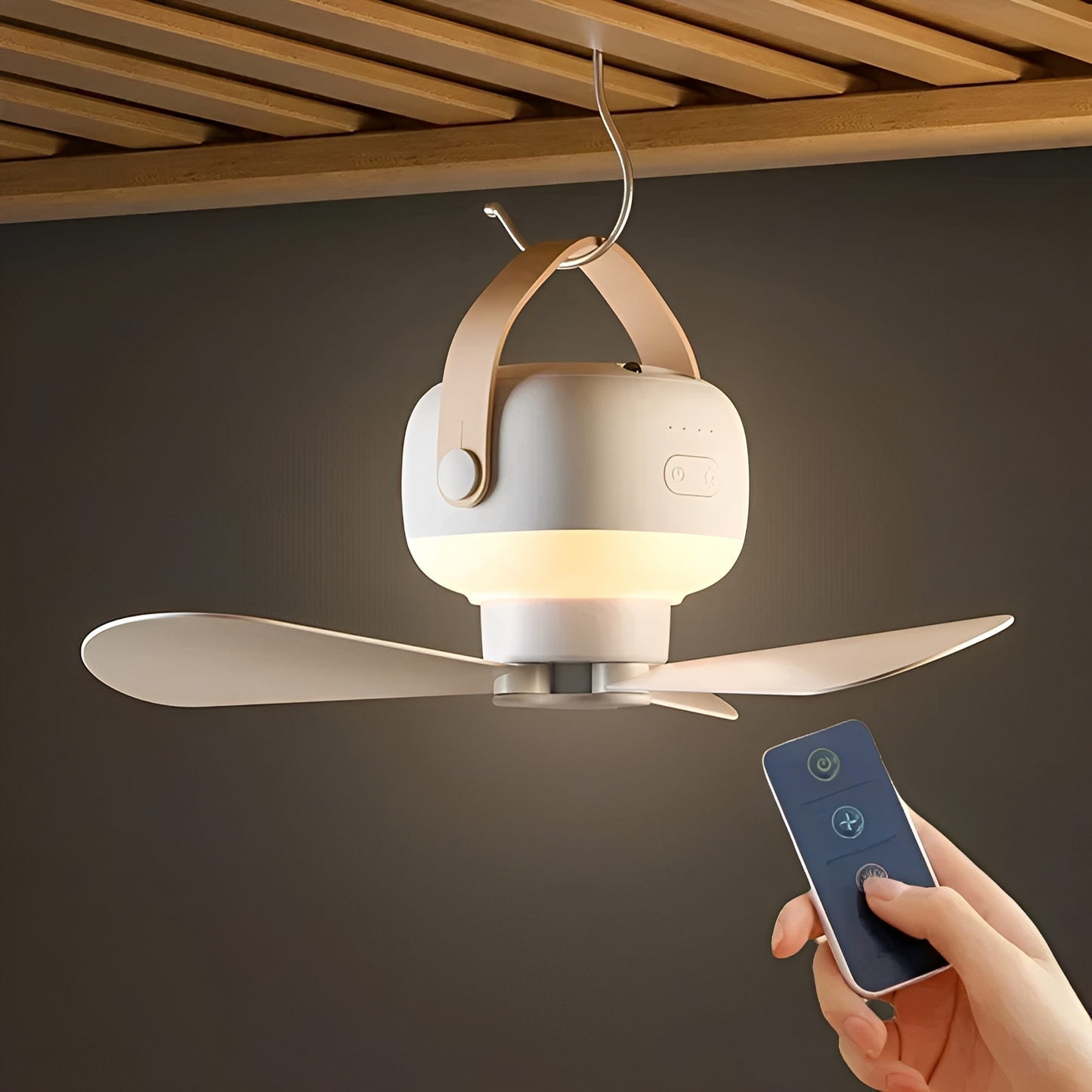 Taro – Ventilateur portable de camping avec lampe de nuit LED
