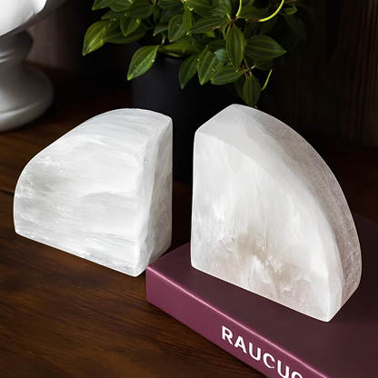 Jana – Serre-livres déco en onyx blanc