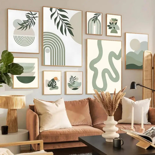 Verdura – Affiche nature minimaliste en tons de vert pour décoration murale moderne