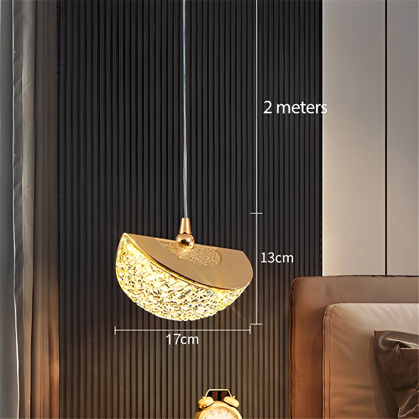 Himari – Suspension en cristal dorée