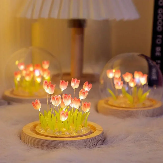 Florina – Lampe Tulipe LED Fabriquée à la Main avec Port USB
