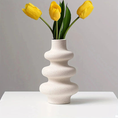 Aure – Vase ronde abstraite en porcelaine