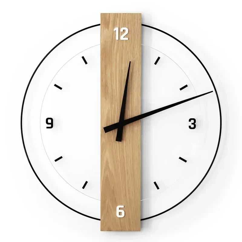 Horloge murale en bois avec tic-tac silencieux