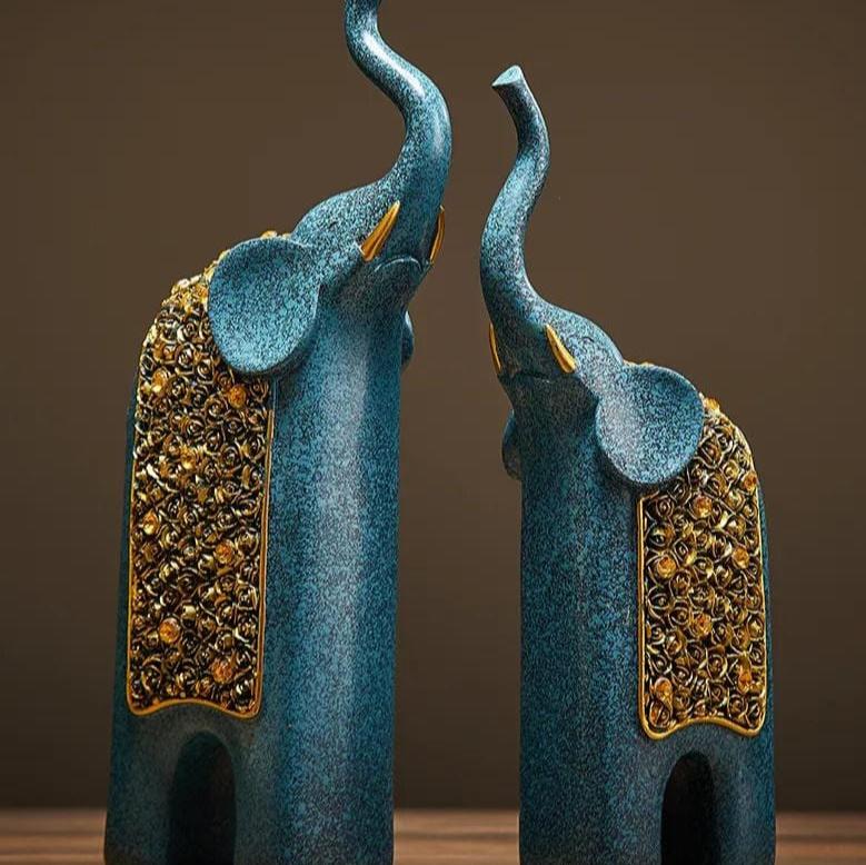 Nolan – Élégante sculpture d'éléphants (ensemble de 2)
