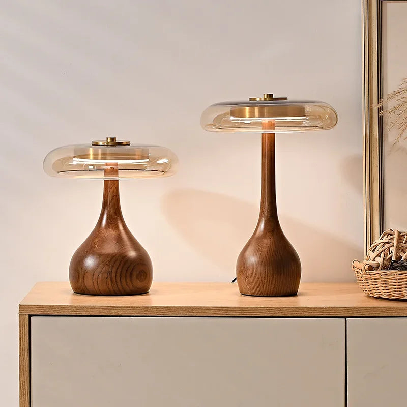 Renji – Lampe de chevet en bois rétro japonais