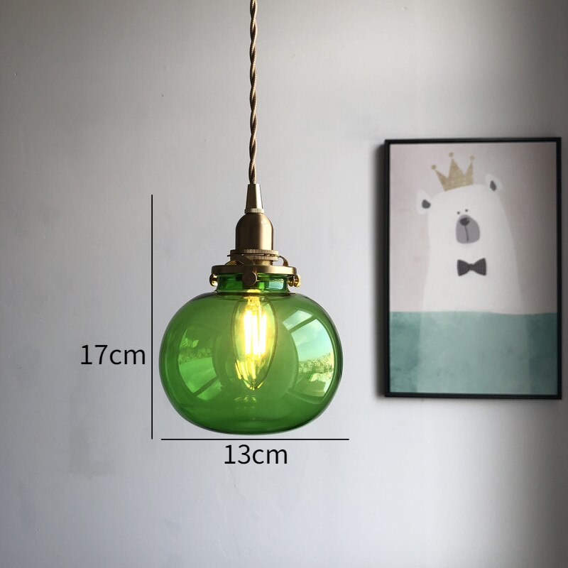 Mitsue – Suspension en verre et laiton rétro japonais