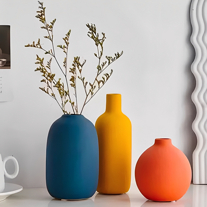 Clara – Style Nordique Vase en Céramique Blanche
