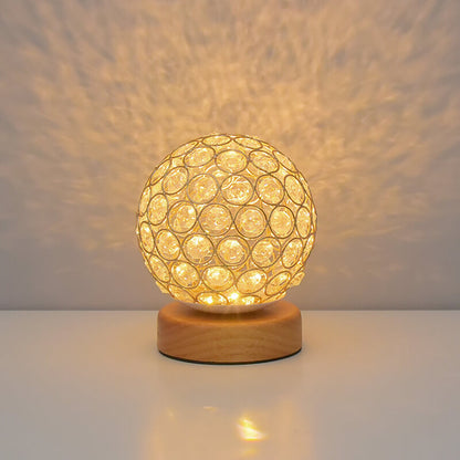Shaira – Lampe de table en cristal avec recharge USB