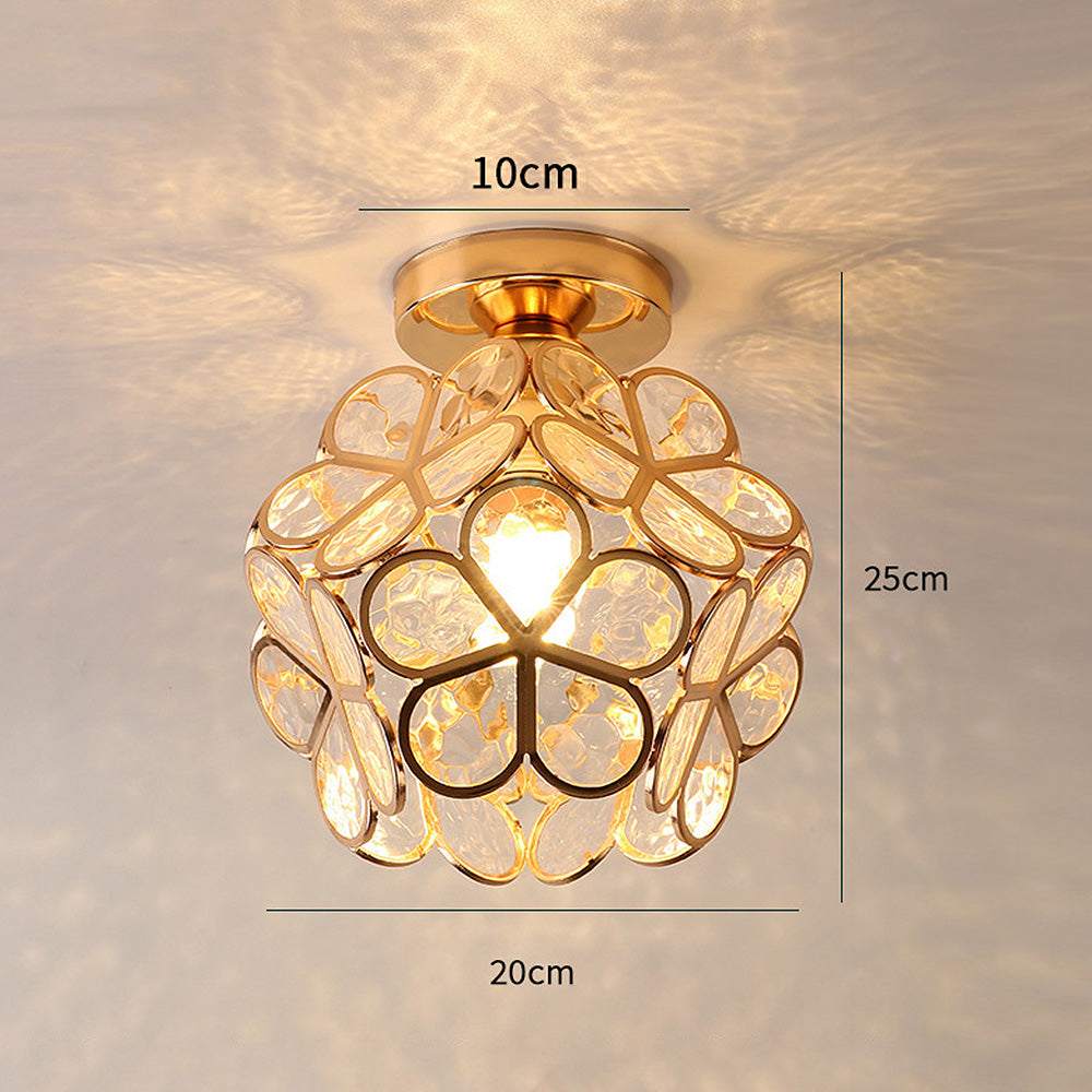 Plafonnier Pétale – Verre fleuri pour entrée ou couloir