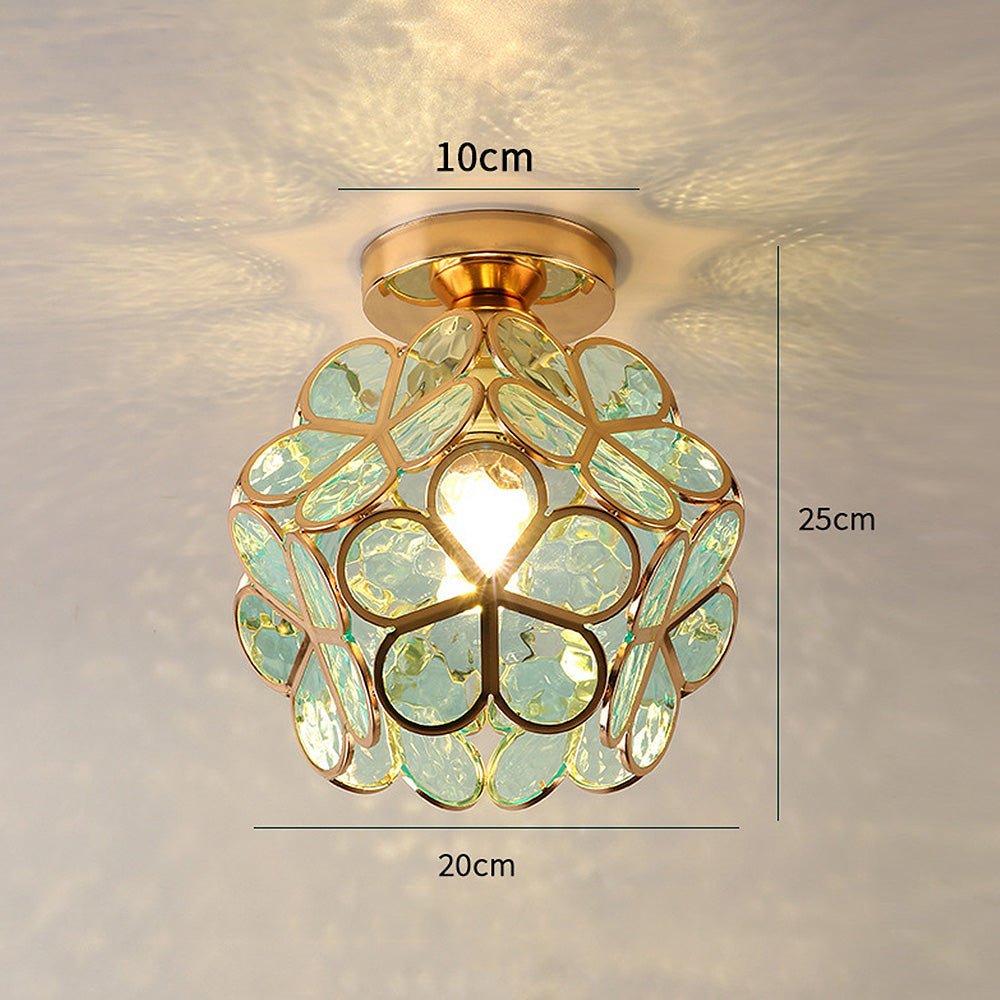 FleurVerre – Luminaire en verre au design floral pour couloir