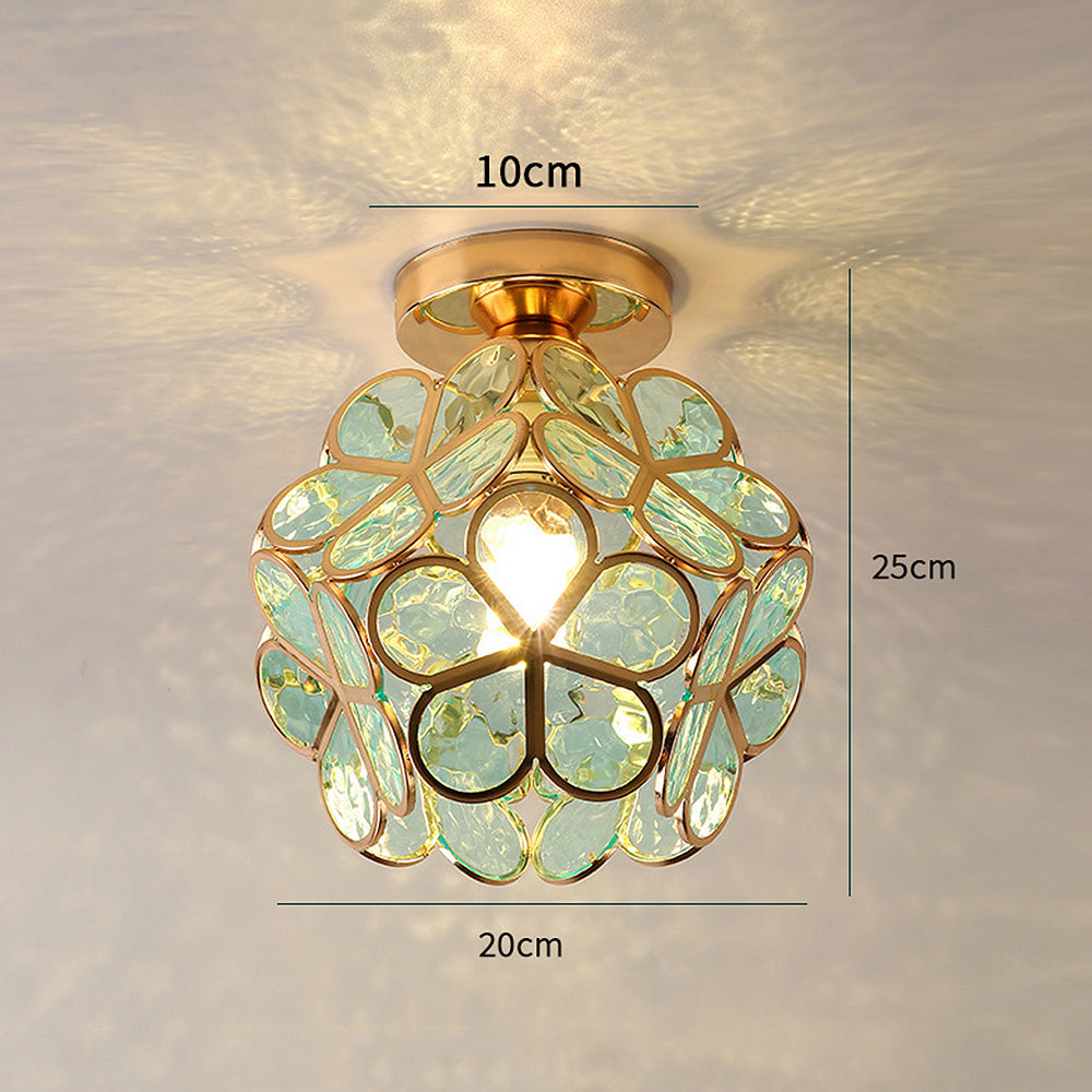 Plafonnier Pétale – Verre fleuri pour entrée ou couloir