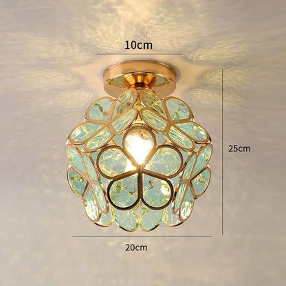 Plafonnier Pétale – Verre fleuri pour entrée ou couloir