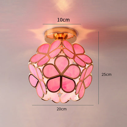 Plafonnier Pétale – Verre fleuri pour entrée ou couloir