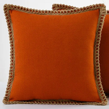 Hempra – Housse de coussin avec détail en corde de chanvre