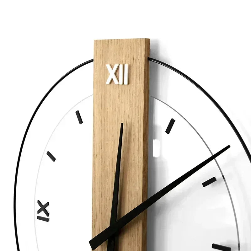 Horloge murale en bois avec tic-tac silencieux
