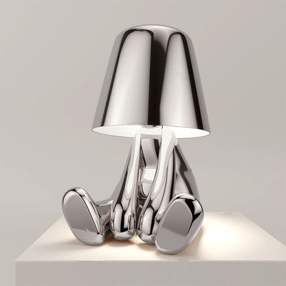 Kaori – Statue Penseur Dorée Lampe de Table