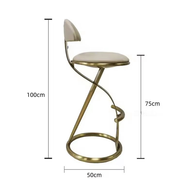 Piolo – Tabouret de bar moderne en cuir et métal