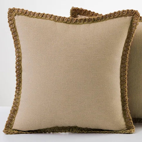 Hempra – Housse de coussin avec détail en corde de chanvre