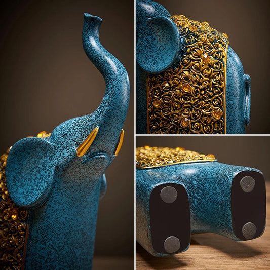 Nolan – Élégante sculpture d'éléphants (ensemble de 2)