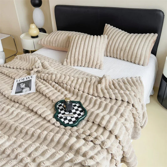 Couverture en peluche douce en velours à bulles