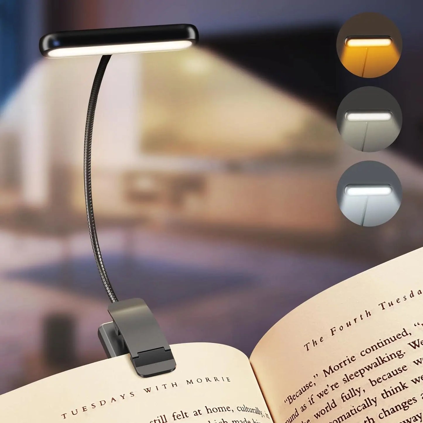 Luna – Lampe à clip avec indicateur de batterie