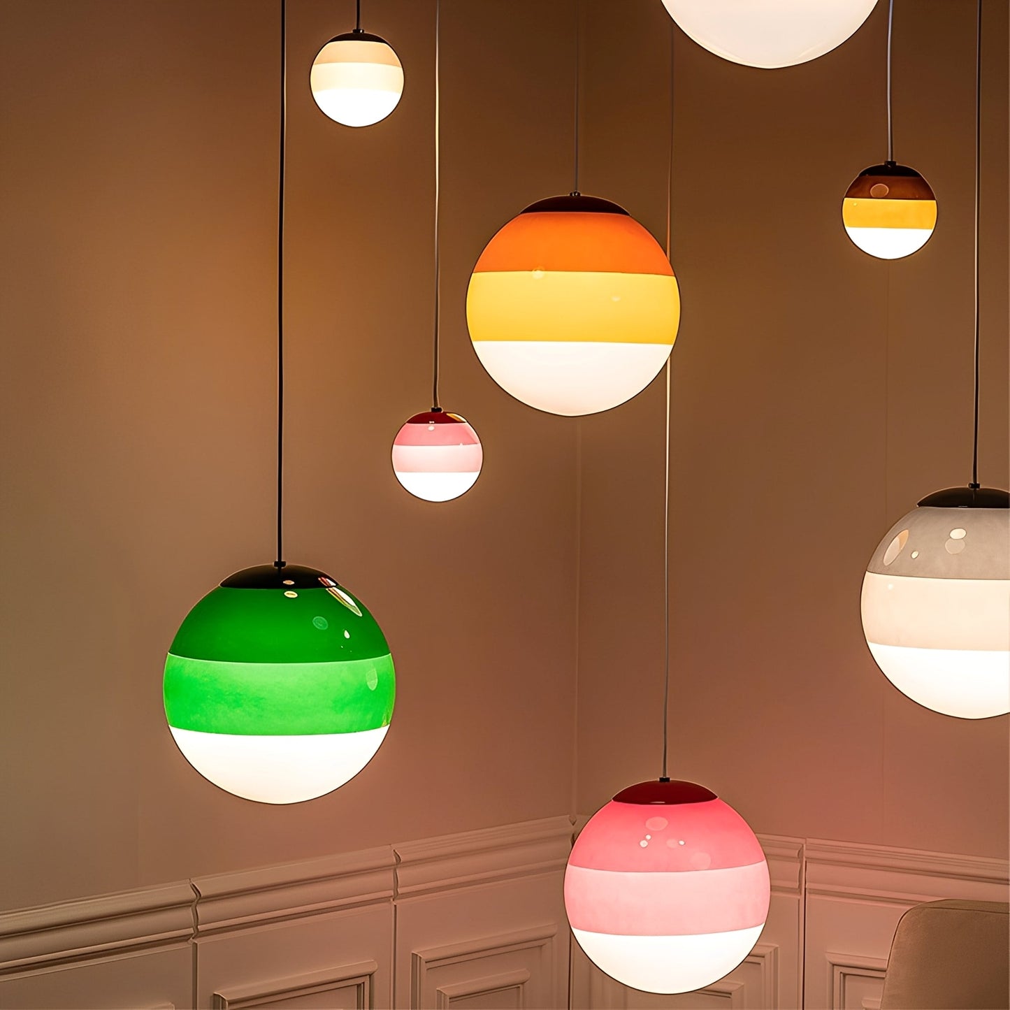 Mel – Suspension en verre coloré nordique