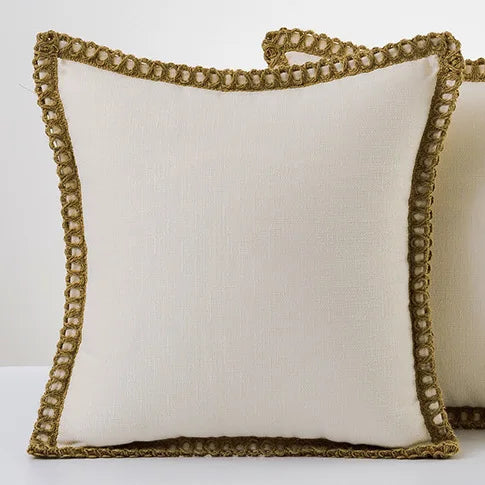 Hempra – Housse de coussin avec détail en corde de chanvre
