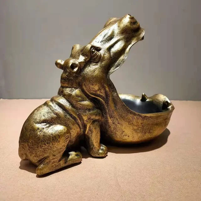 Vase décoratif porte-monnaie hippopotame