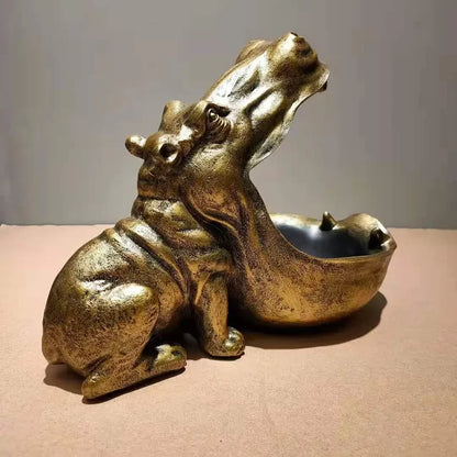 Vase décoratif porte-monnaie hippopotame