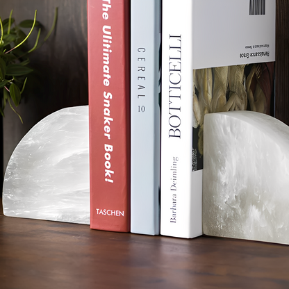 Jana – Serre-livres déco en onyx blanc