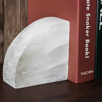 Jana – Serre-livres déco en onyx blanc