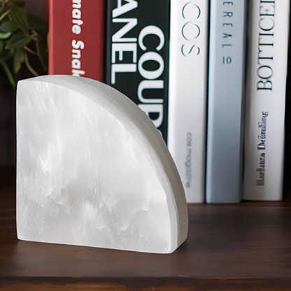 Jana – Serre-livres déco en onyx blanc