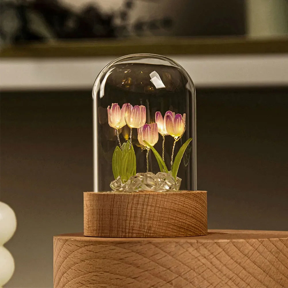 Florina – Lampe Tulipe LED Fabriquée à la Main avec Port USB