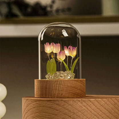 Florina – Lampe Tulipe LED Fabriquée à la Main avec Port USB