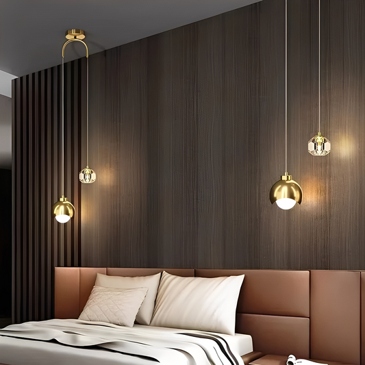 Zaldy – Luxueux luminaire en cristal doré