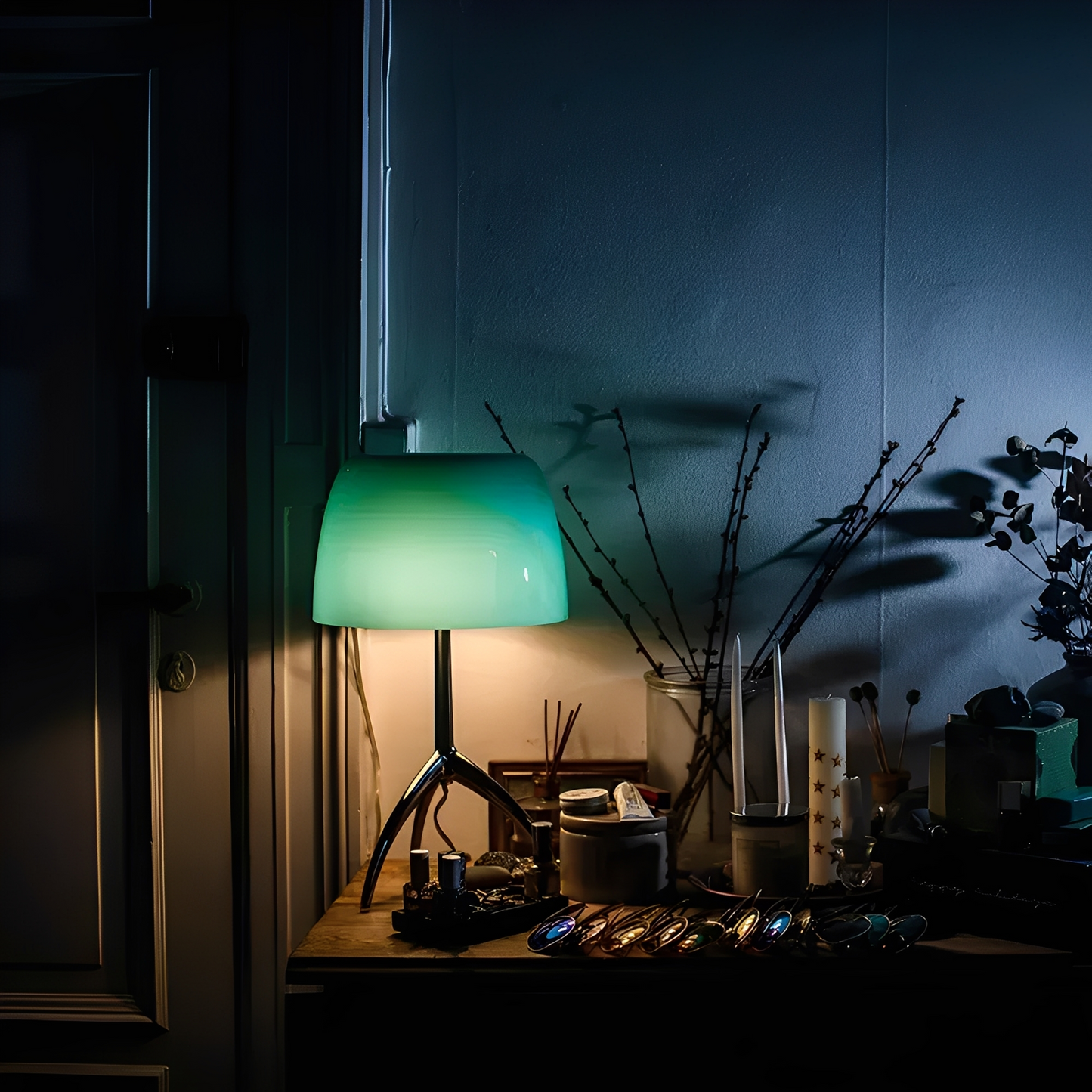 Miyu – Lampe de table de nuit rétro en cuivre