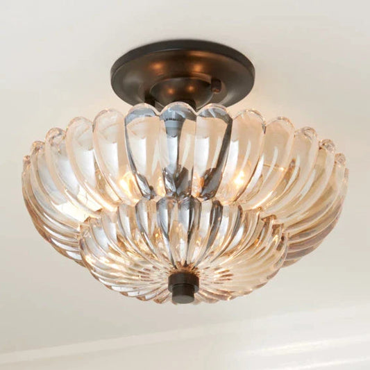 Remi – Plafonnier en Verre Ambré Vintage