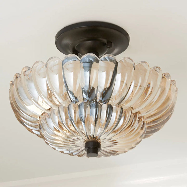 Remi – Plafonnier en Verre Ambré Vintage