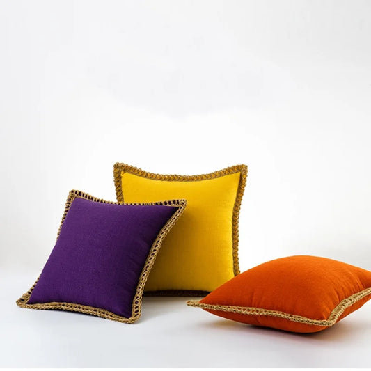 Hempra – Housse de coussin avec détail en corde de chanvre