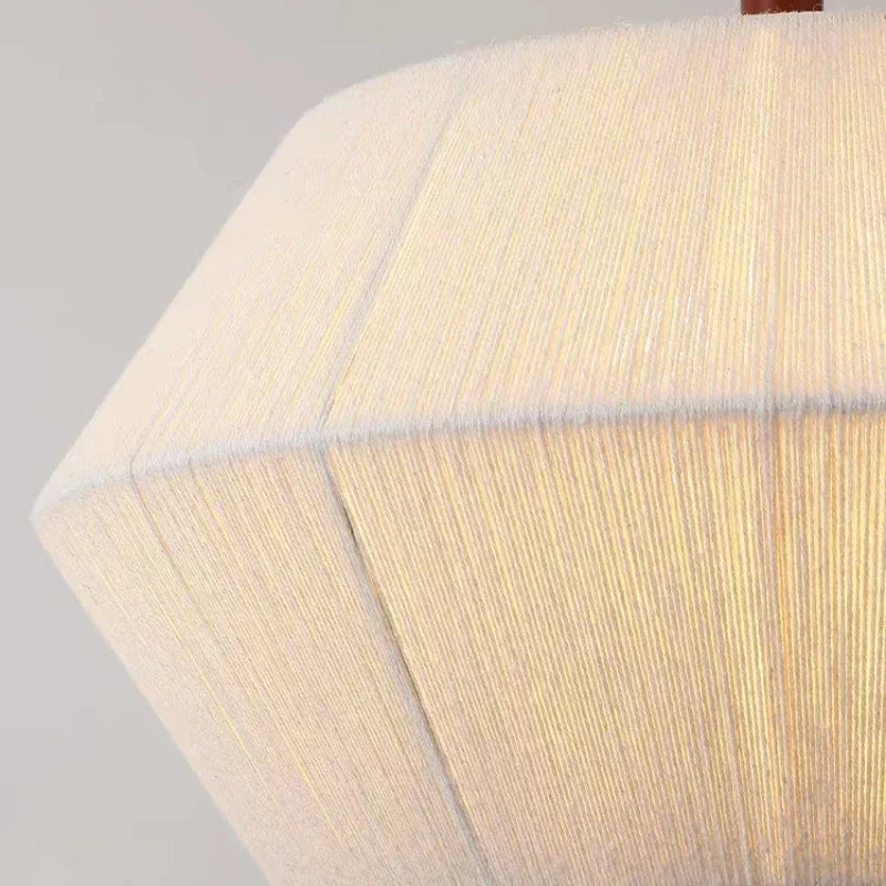 Suki – Rétro Bois Tissu Chambre-Pendelleuchte