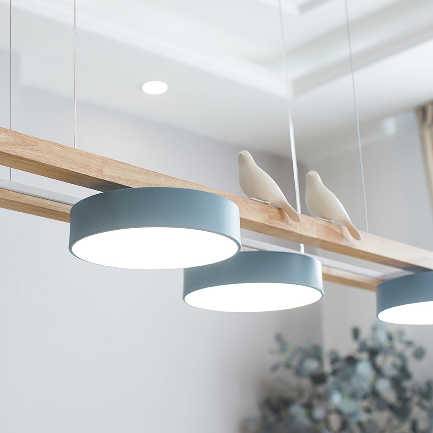 Elian – Lustre LED moderne en bois massif