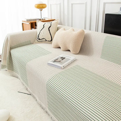 Tissu de protection rayé pour canapé