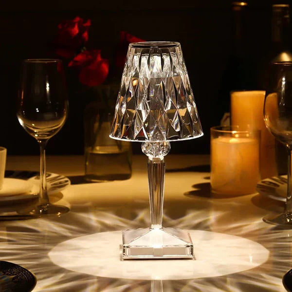 Crystelle – Lampe de Table Portable en Cristal Diamant