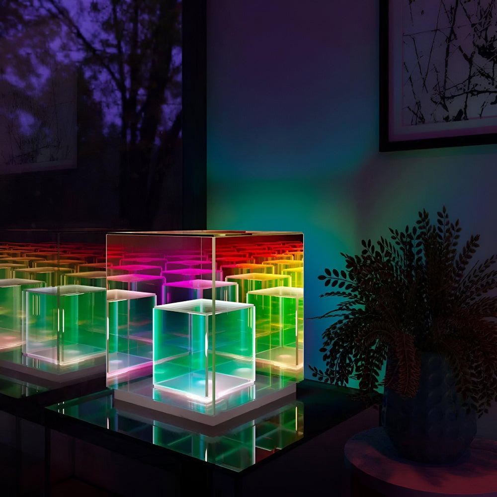 Arielle – Lampe de table LED en acrylique 3D arc-en-ciel
