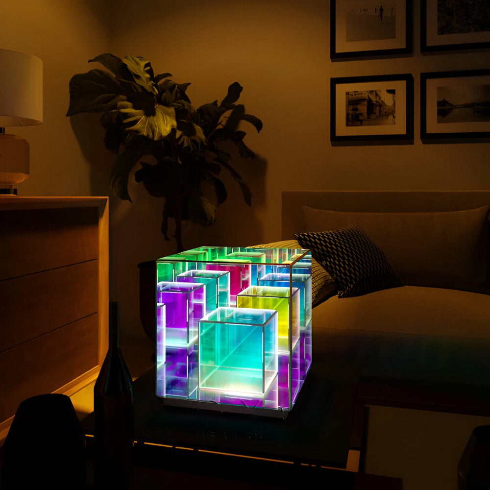 Arielle – Lampe de table LED en acrylique 3D arc-en-ciel