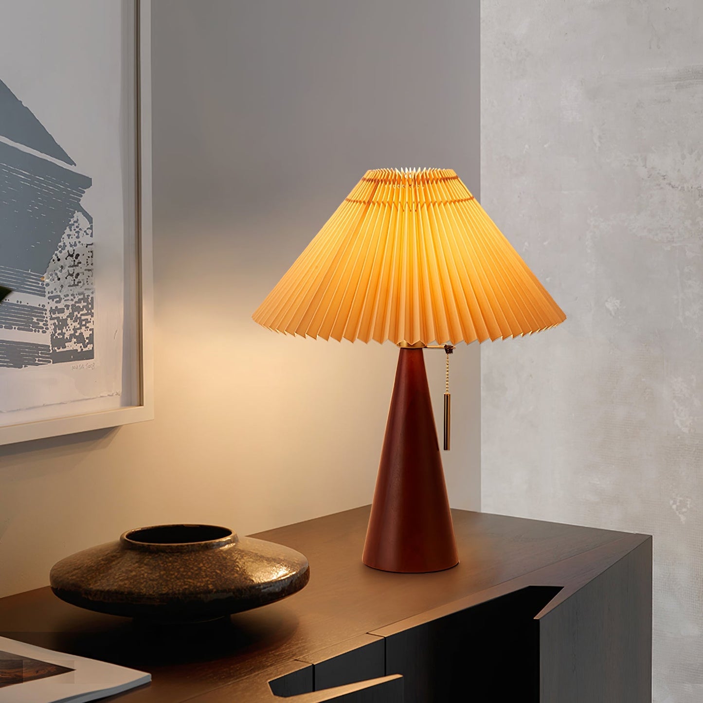 Rami – Lampe de table en bois de noyer