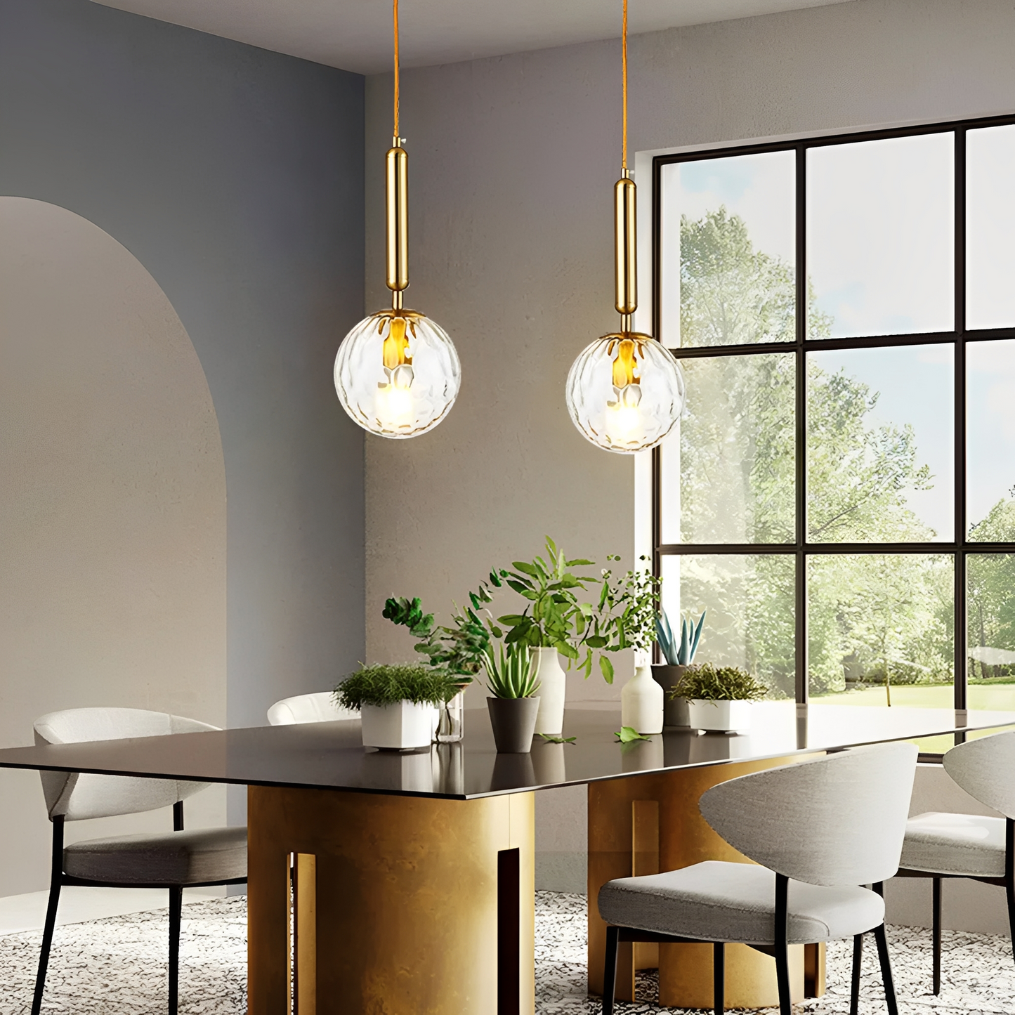 Sean – Moderne Noire et Dorée Suspension