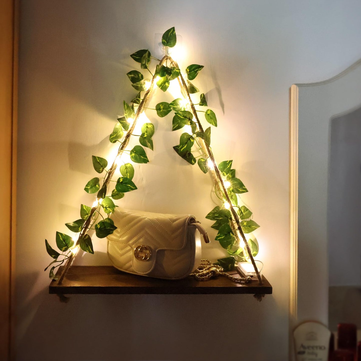 Tinker – Étagère murale avec guirlande lumineuse : Nature rencontre lumière chaude