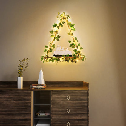 Tinker – Étagère murale avec guirlande lumineuse : Nature rencontre lumière chaude