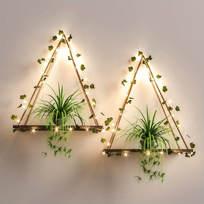 Tinker – Étagère murale avec guirlande lumineuse : Nature rencontre lumière chaude